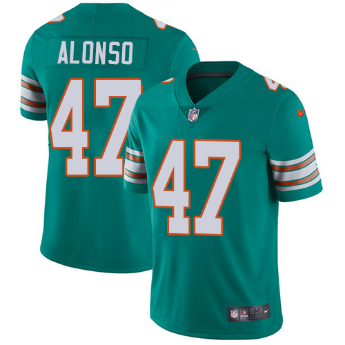 Nike Miami Dolphins #47 Kiko Alonso Aqua Green Alternate Men Stitched NFL Vapor Untouchable Limited Jersey->miami dolphins->NFL Jersey